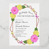 Butterfly kussen voor de toekomst Mrs Vrijgezellen Folie Uitnodiging (Voorkant)