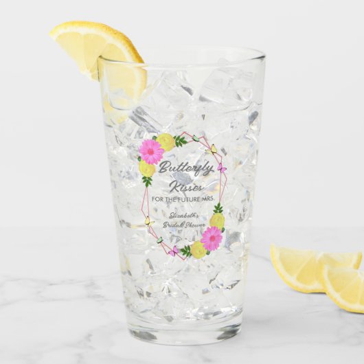 Butterfly kussen voor de toekomst Mrs Vrijgezellen Glas (Voorkant ijs)