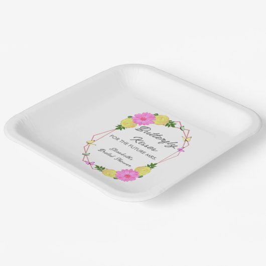Butterfly kussen voor de toekomst Mrs Vrijgezellen Papieren Bordje (Gebogen)