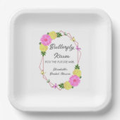 Butterfly kussen voor de toekomst Mrs Vrijgezellen Papieren Bordje (Voorkant)