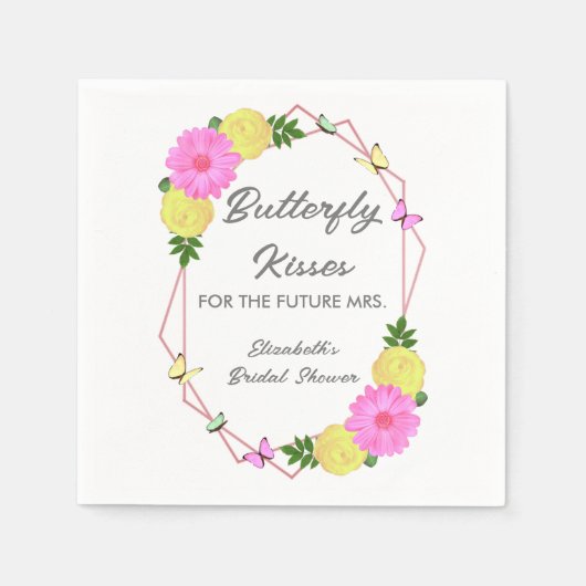 Butterfly kussen voor de toekomst Mrs Vrijgezellen Servet (Voorkant)
