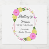 Butterfly kussen voor de toekomst Mrs Vrijgezellen Sparkling Wijnetiket (Enkel label)