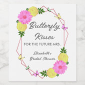 Butterfly kussen voor de toekomst Mrs Vrijgezellen Wijn Etiket (Enkel label)