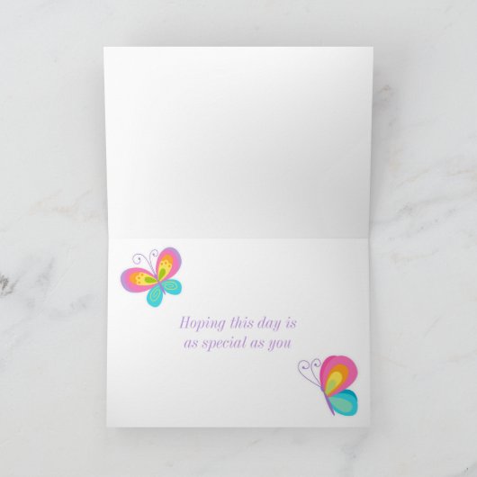 Butterfly kust verjaardag kaart (Binnen)