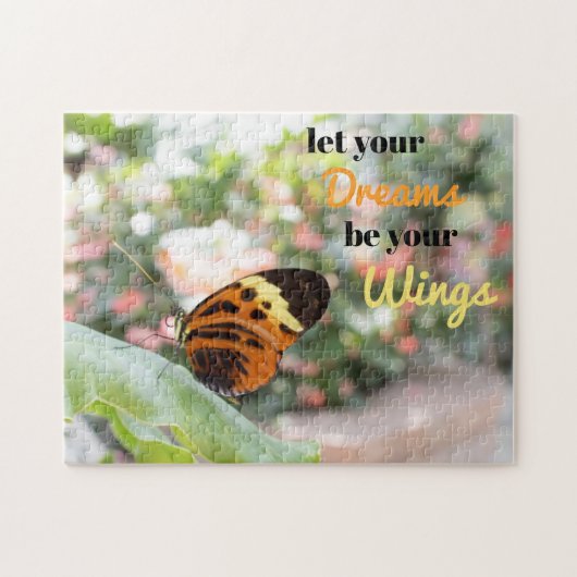 Butterfly "Laat je dromen" Quote Puzzle Legpuzzel (Horizontaal)