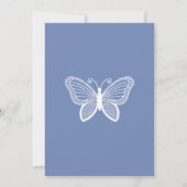 Butterfly Lace Dusty Blue Elegant Wedding Kaart (Achterkant)