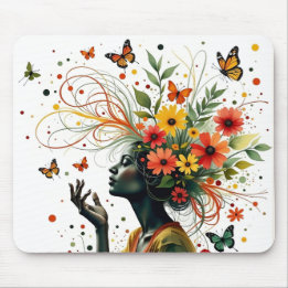 Butterfly lady art mousepad muismat