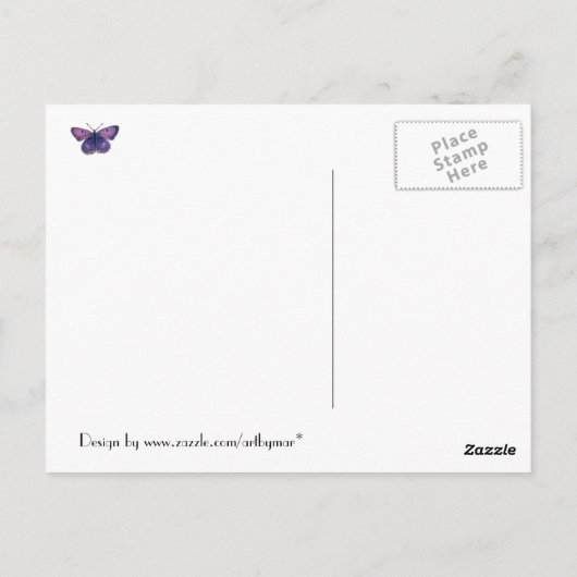 Butterfly Lady Briefkaart (Achterkant)