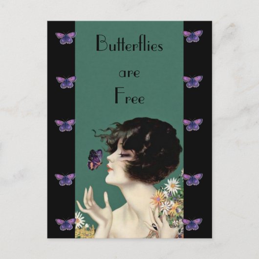 Butterfly Lady Briefkaart (Voorkant)