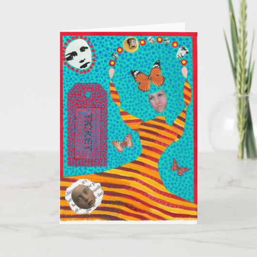 Butterfly Lady-Wenskaart Kaart (Voorkant)
