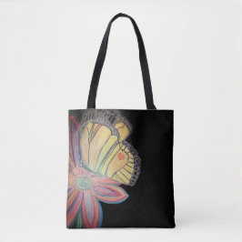 Butterfly landing beautiful tote bag