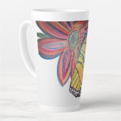 Butterfly landing on flower collection latte mok (Linkerhoek)