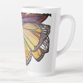 Butterfly landing on flower collection latte mok