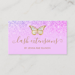 Butterfly Lash Lila Paars nazorginstructies Visitekaartje