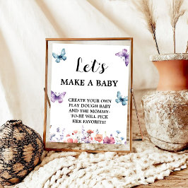 Butterfly laten we een Baby Baby shower Game-teken Poster