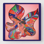 Butterfly Leaf Portrait Clock Vierkante Klok (Voorkant)