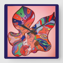 Butterfly Leaf Portrait Clock Vierkante Klok