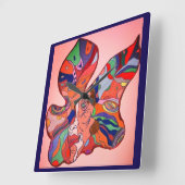 Butterfly Leaf Portrait Clock Vierkante Klok (Hoek)