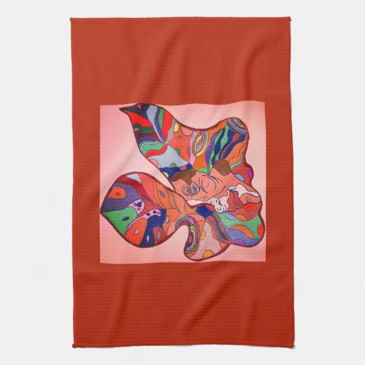 Butterfly Leaf Portrait Kitchen Towel Theedoek (Verticaal)