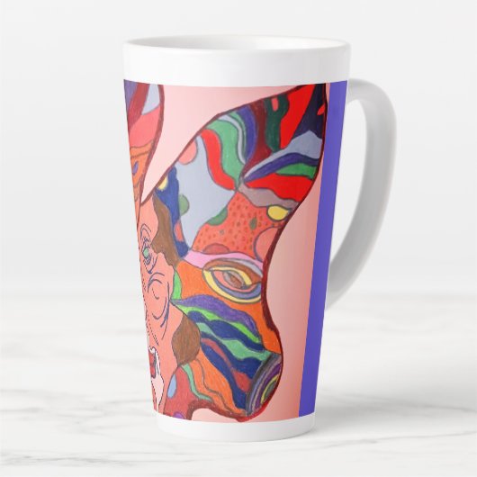 Butterfly Leaf Portrait Large Mug Latte Mok (Rechterhoek)