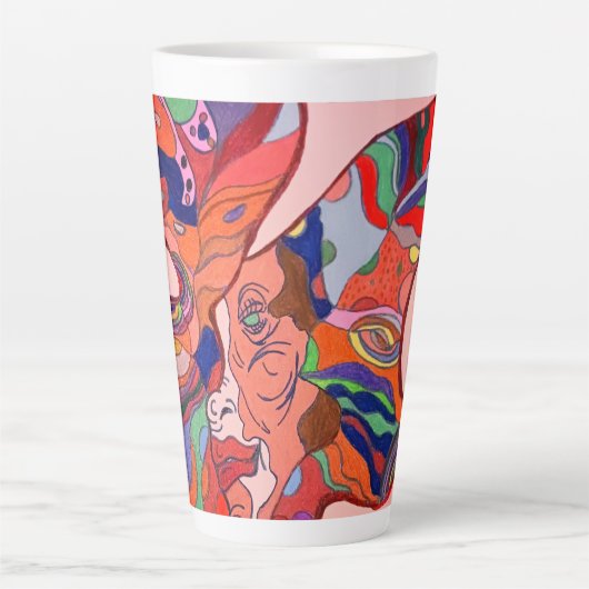 Butterfly Leaf Portrait Large Mug Latte Mok (Voorkant)
