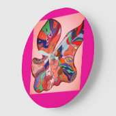 Butterfly Leaf Portrait Round Clock Grote Klok (Hoek)