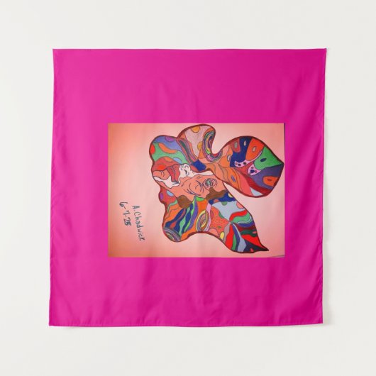 Butterfly Leaf Portrait Square Tapestry Wandkleed (Voorkant (horizontaal))