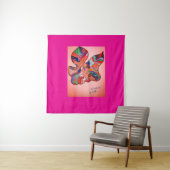 Butterfly Leaf Portrait Square Tapestry Wandkleed (In situ)