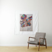 Butterfly Leaf Portrait Square Tapestry Wandkleed (In situ)