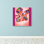 Butterfly Leaf Portrait Stretched Canvas Print (Insitu (Houten vloer))