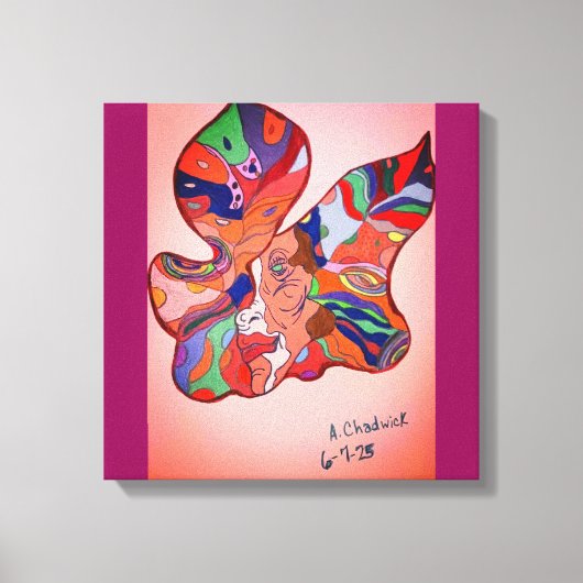 Butterfly Leaf Portrait Stretched Canvas Print (Voorkant)