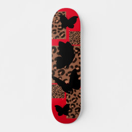 BUTTERFLY LEOPARD/CHEETAH PRINT SKATEBOARD