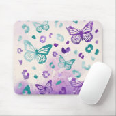 Butterfly Leopard Paars wit Muismat (Met muis)