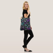 Butterfly Leopard Paarse Black Canvas tas (Op model)