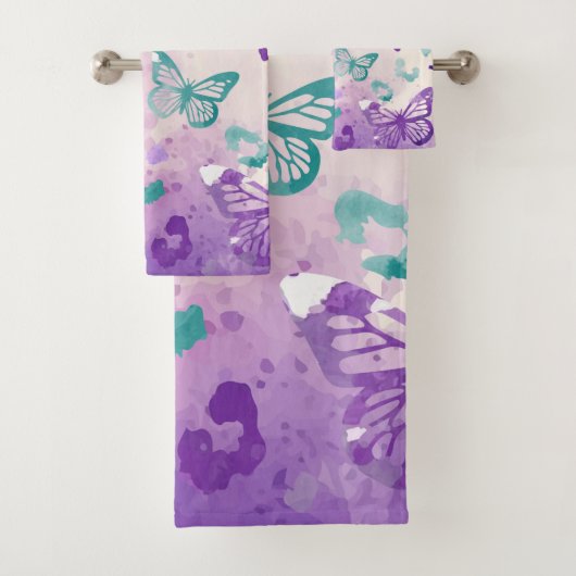 Butterfly Leopard White Bad Handdoek (Insitu)