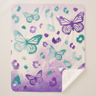 Butterfly Leopard White Sherpa Deken