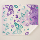 Butterfly Leopard White Sherpa Deken (Voorkant (horizontaal))