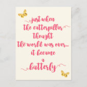Butterfly - Levensstrijd - Inspirerend citaat Briefkaart (Voorkant)