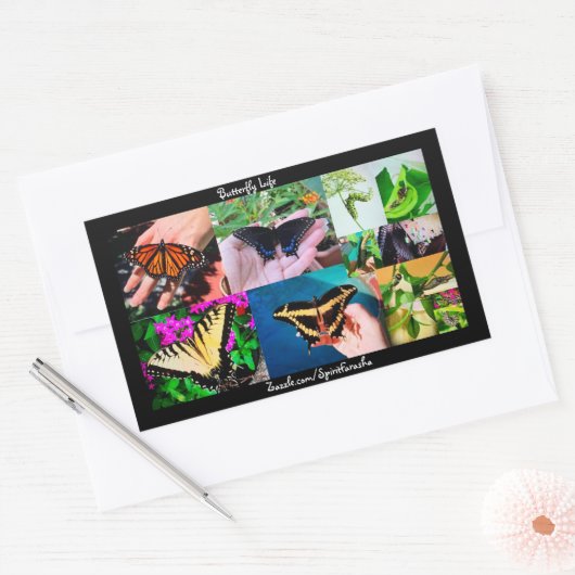 Butterfly Life  Rechthoekige Sticker (Envelop)