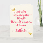 Butterfly - Life Struggles - Inspirerend citaat Kaart (Voorkant)