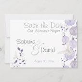 Butterfly Lila Plum Chrysanthemum Save the Date (Voorkant)