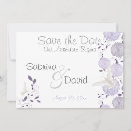 Butterfly Lila Plum Chrysanthemum Save the Date