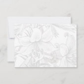 Butterfly Lilies Silver 25th Wedding Jubileum RSVP Kaartje (Achterkant)