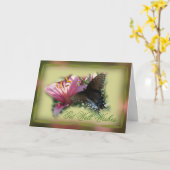 Butterfly & Lily Get Well of een andere gelegenhei Kaart (Gele Bloem)