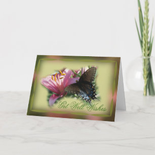 Butterfly & Lily Get Well of other event card Kaart