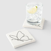 Butterfly Line Art – Insect Illustration Stenen Onderzetter (Zijkant)