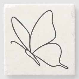 Butterfly Line Art –  Insect Illustration  Stenen Onderzetter