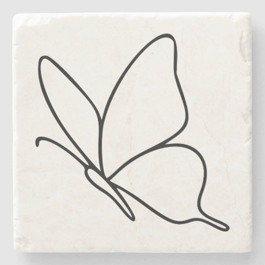 Butterfly Line Art – Insect Illustration Stenen Onderzetter (Voorkant)