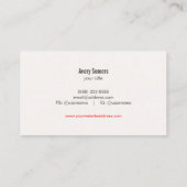 Butterfly Linen look Visitekaartje (Achterkant)