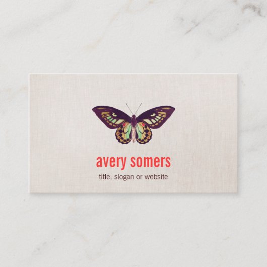 Butterfly Linen look Visitekaartje (Voorkant)